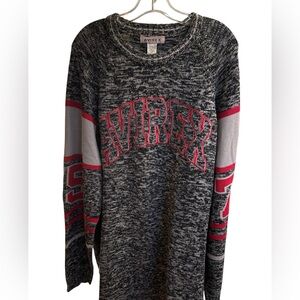 Avirex vintage crew neck Black & Gray Sweater with Red Accents 2XL